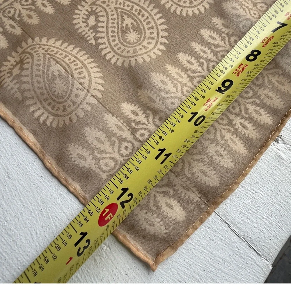 by Ben Goodman Vintage Paisley Sheer Silk Scarf Tan Brown Oblong Made in Japan